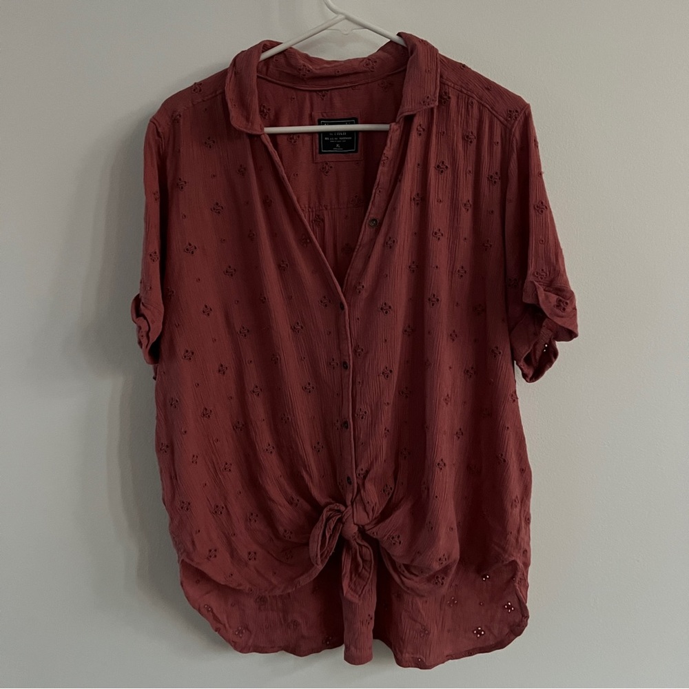 Abercrombie & Fitch Tie Front Button Up